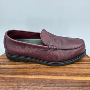 Red Wing Shoes Mens 11.5 EE Burgundy Leather Slip On Steel Toe Work Penny Loafer